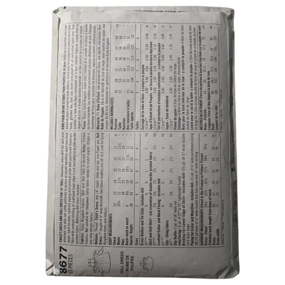 Daisy Kingdom Simplicity 8677 Sewing Pattern Girl Dress Size 3-6 Doll Dress 18” - Picture 6 of 7